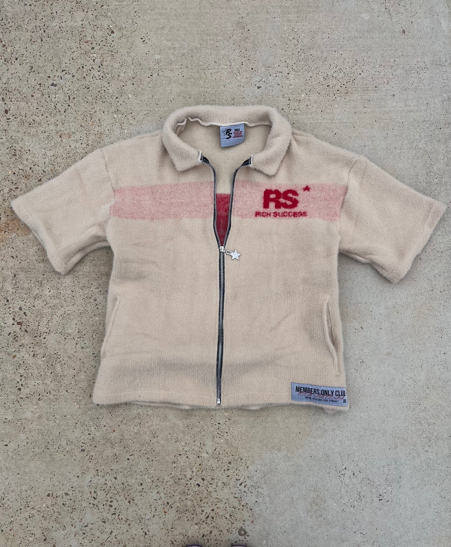 CREAM MOHAIR ZIP-UP
