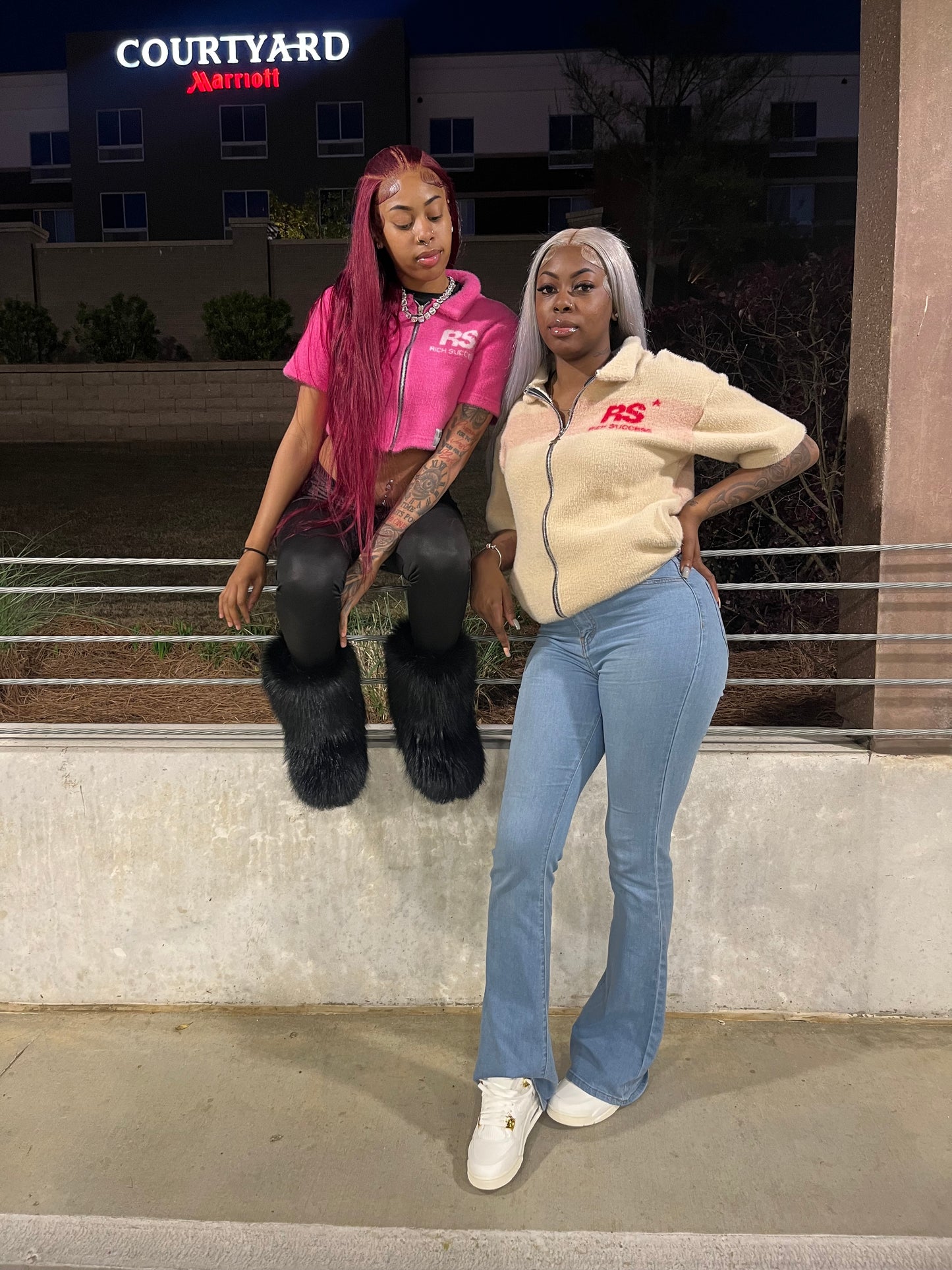 PINK MOHAIR ZIP-UP